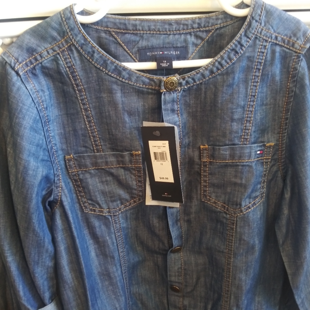 NWT Tommy Hilfiger Girl's Denim Dress - Picture 3 of 4